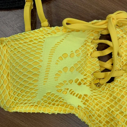 Bodysuit Rute Pescador Yellow Crochet