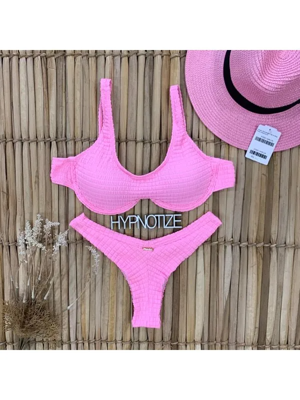 Bikini Karine Lastex Light Pink - Hypnotize Fashion Beach